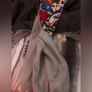 Gray Zipup Bape Hoodie